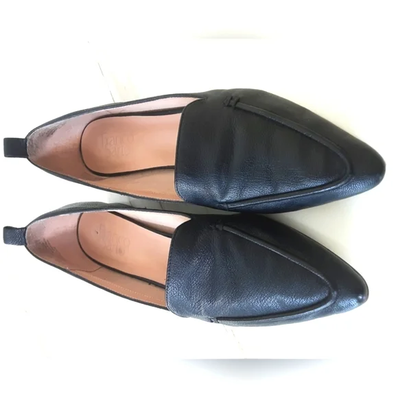 FRANCO SARTO Susie Soft Grain Leather Silver Accent Heel Pointed Toe Flats Sz 9M - Picture 6 of 10